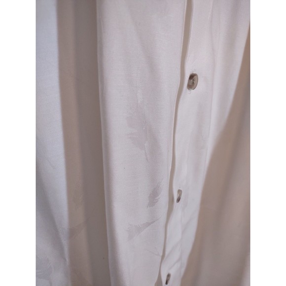 Hart Shaffner Marx Men's XL Shirt White Short Sleeve Button Feather Pattern NWT - Picture 4 of 12